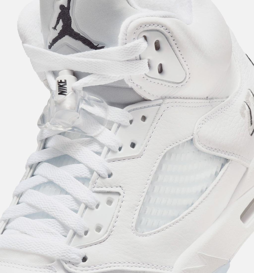 Air Jordan 5 Retro OG White Metallic Men's Sneakers - White / Metallic Silver / Black