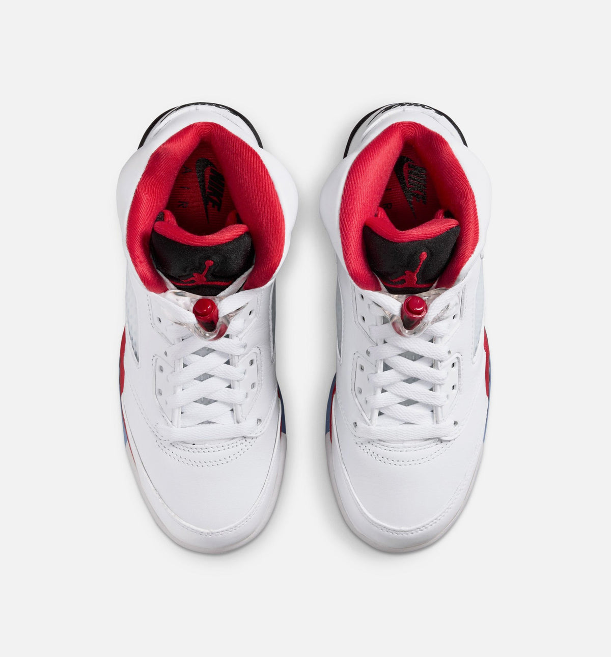 Air Jordan 5 Retro Fire Red Grade School Sneakers - White / Fire Red / Black