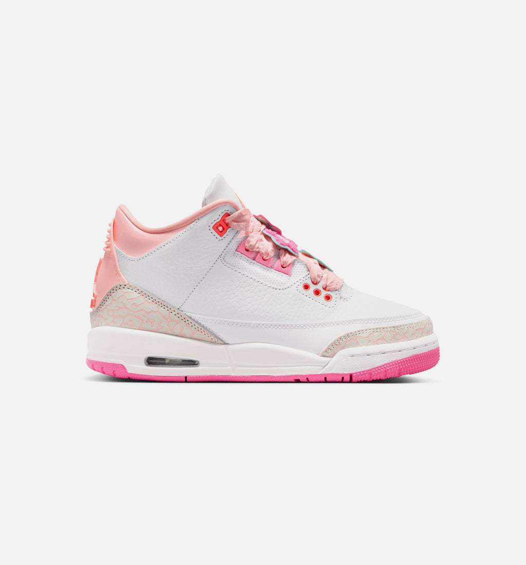 Air Jordan 3 Retro Spring Flowers Grade School Sneakers - Pearl Pink / Pink Bloom / Pink Glow / Hyper Orange