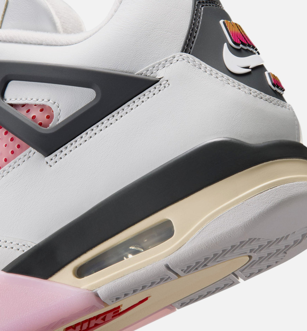 Air Jordan 4 Retro Comic Men's Sneakers - Off White / Fire Pink / Anthracite
