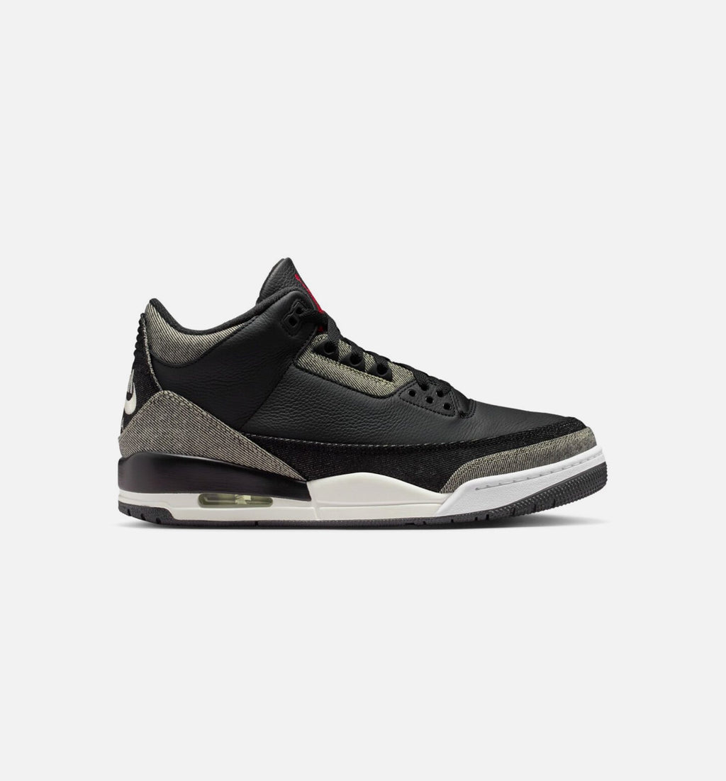 Air Jordan 3 x Levi's Denim Black Gym Red Men's Sneakers - Denim / Black / Gym Red