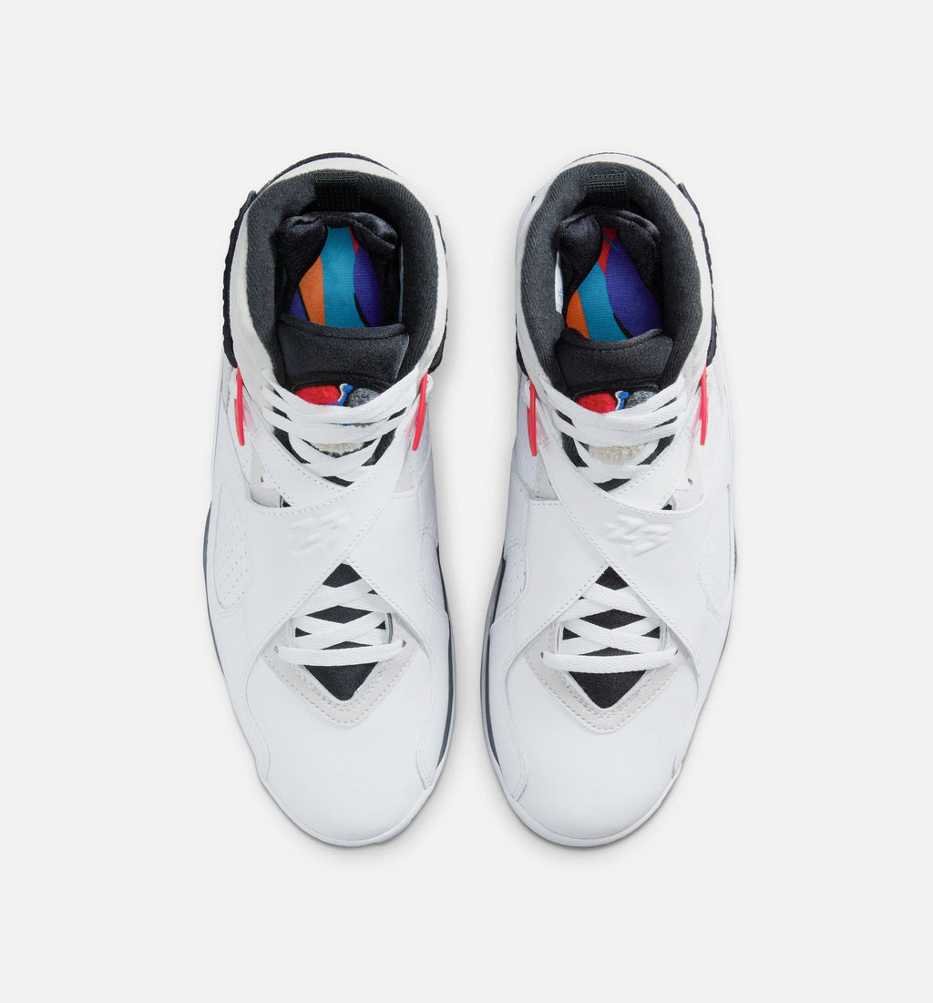 Air Jordan 8 Retro White and True Red Men's Sneakers - White / Black / True Red
