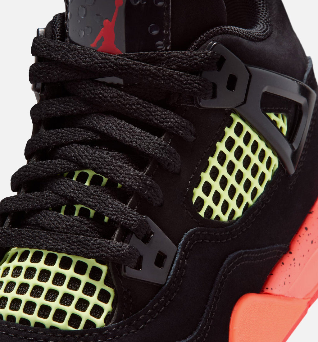 Air Jordan 4 Retro Black Infrared 23 Preschool Sneakers - Black / Infrared 23 / Bright Mango