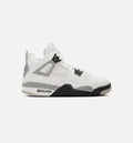 Air Jordan 4 Retro White Cement Grade School Sneakers - Summit White / Fire Red / Cement Grey / Black