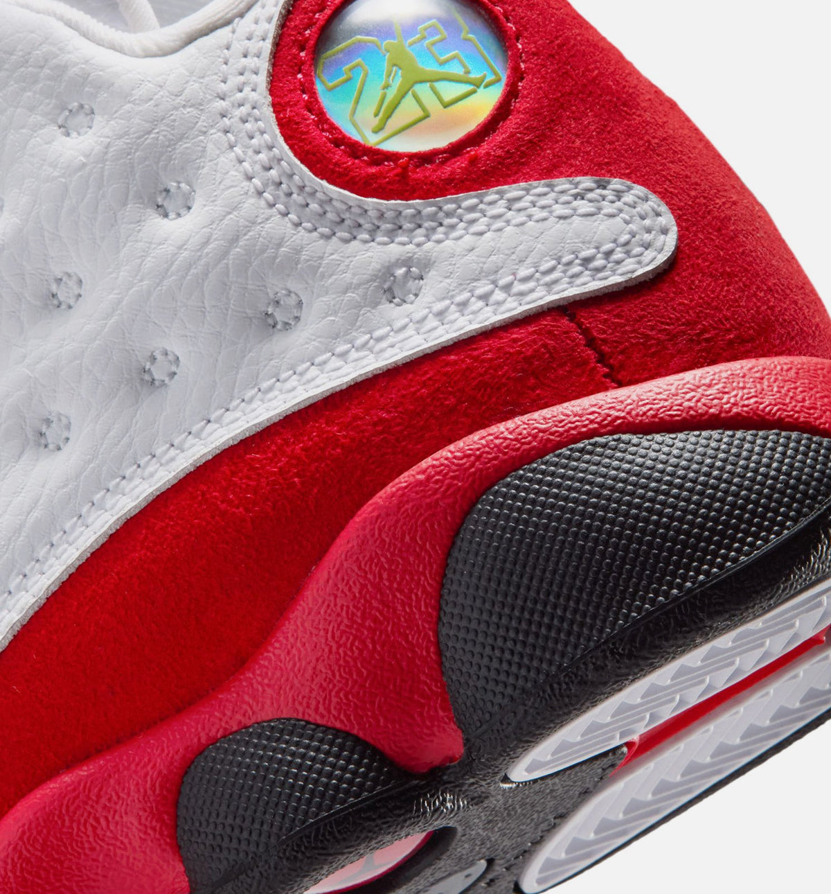 Air Jordan 13 Retro White and University Red Preschool Sneakers - White / Black / True Red
