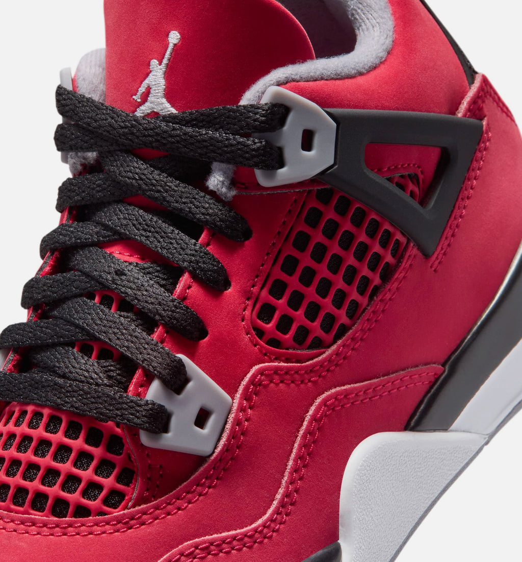Air Jordan 4 Retro Toro Bravo Preschool Sneakers - Fire Red / White / Black / Cement Grey