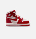 Air Jordan 1 Retro High OG Nails and Grails Infant & Toddler Sneakers - University Red / Metallic Silver