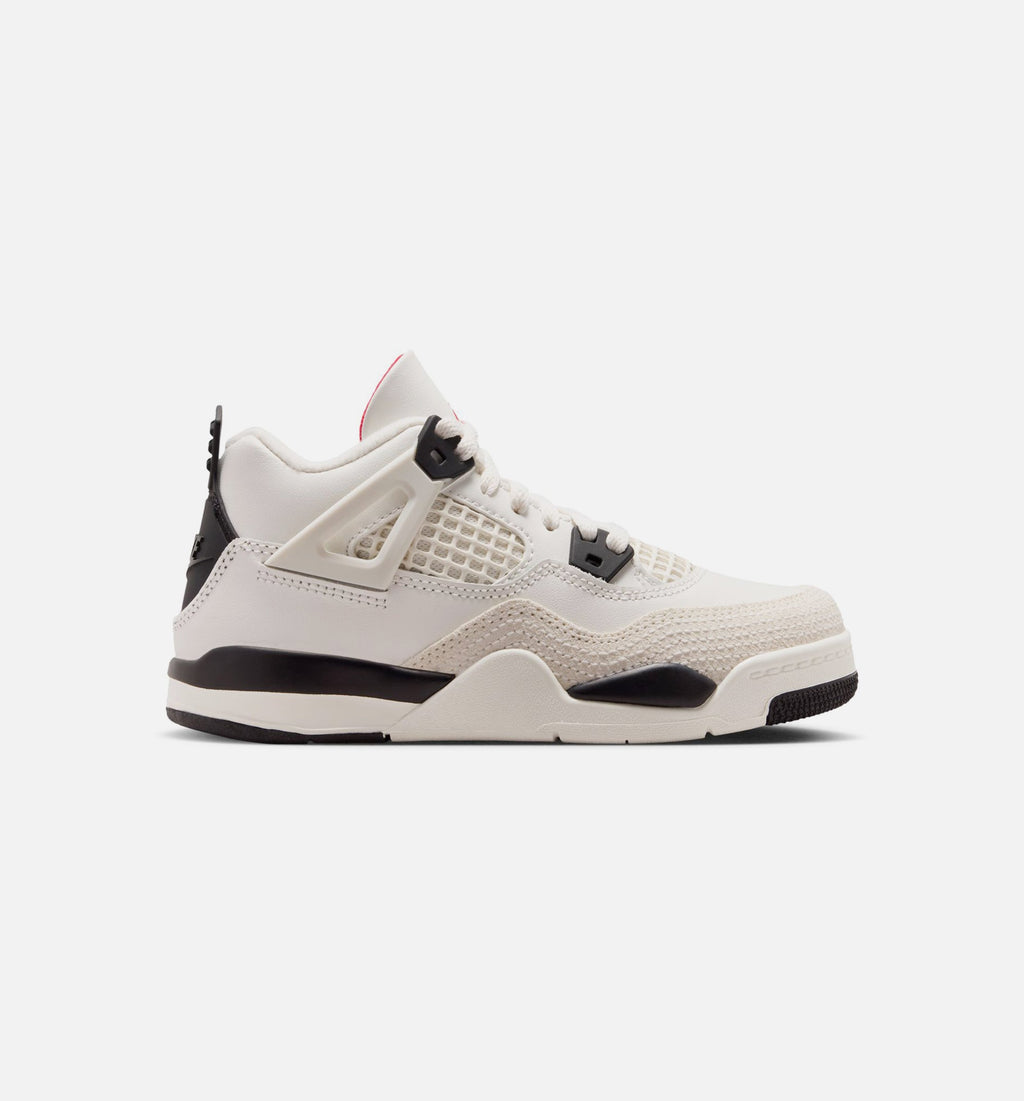 Air Jordan 4 Retro Flight Club Preschool Sneakers - Sail / Black / University Red