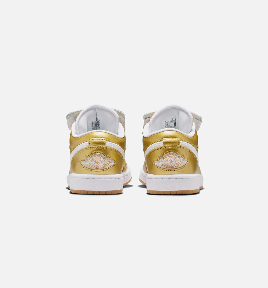 Air Jordan 1 Low Women's Sneakers - Gold / White / Gum Yellow