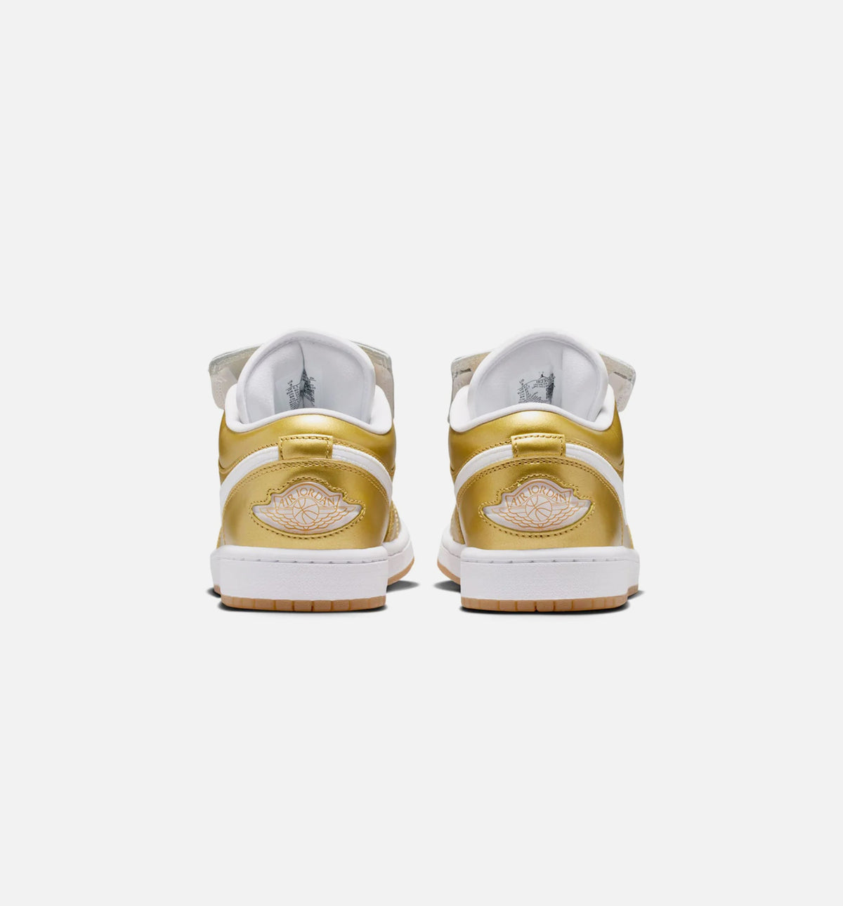 Air Jordan 1 Low Women's Sneakers - Gold / White / Gum Yellow
