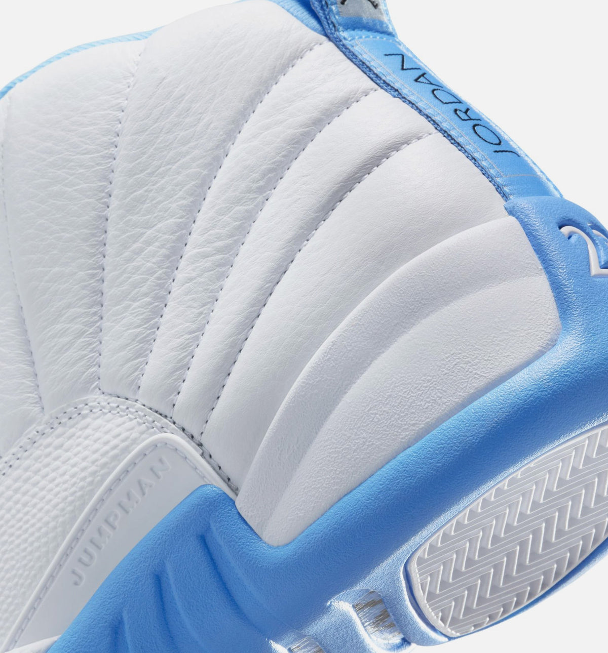 Air Jordan 12 Retro White and University Blue Men's Sneakers - White / University Blue / Metallic Silver