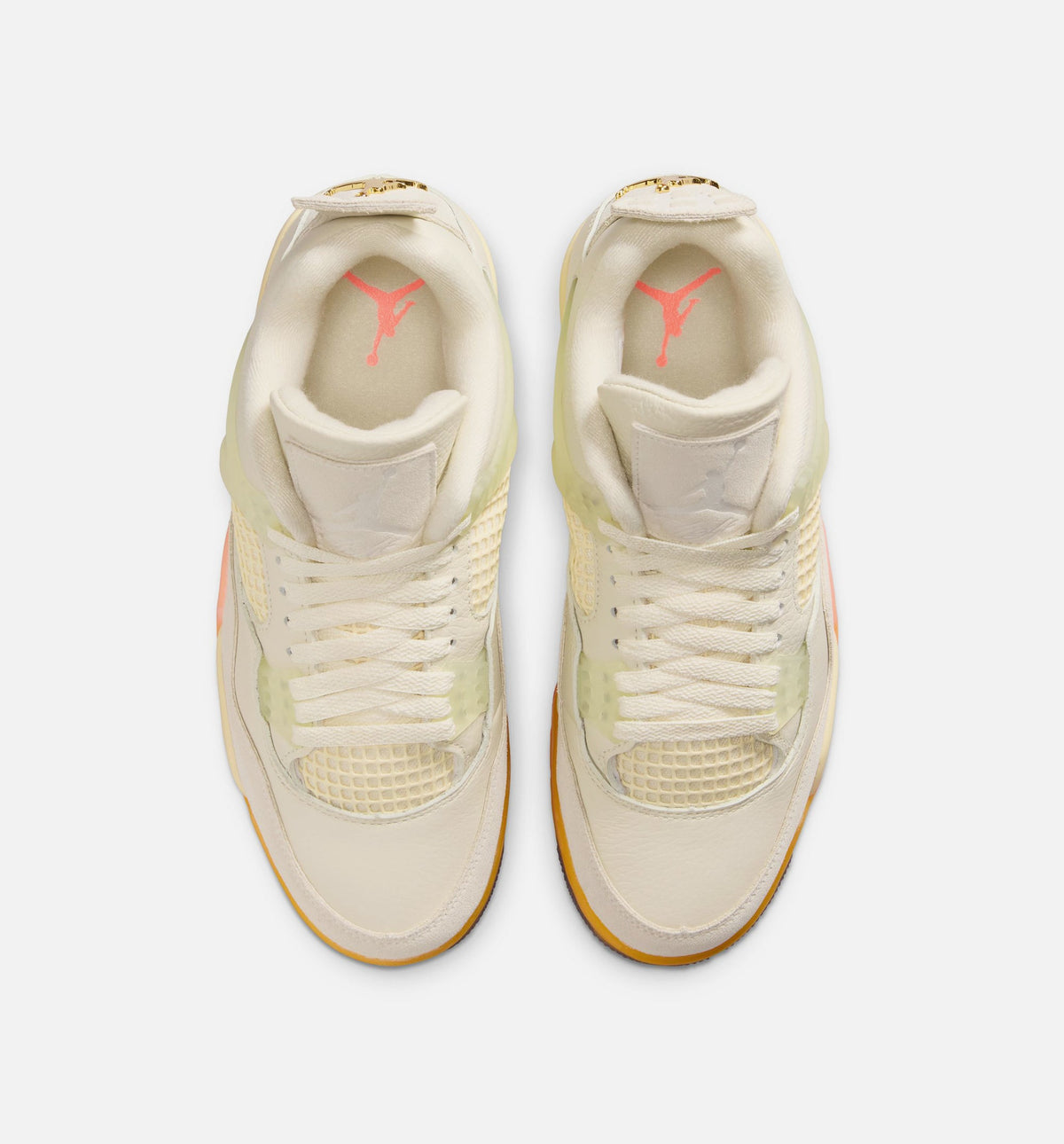 Air Jordan 4 Retro Birds of Paradise Women's Sneakers - Coconut Milk / Metallic Gold / Muslin / Bright Mango / Sundial / Black