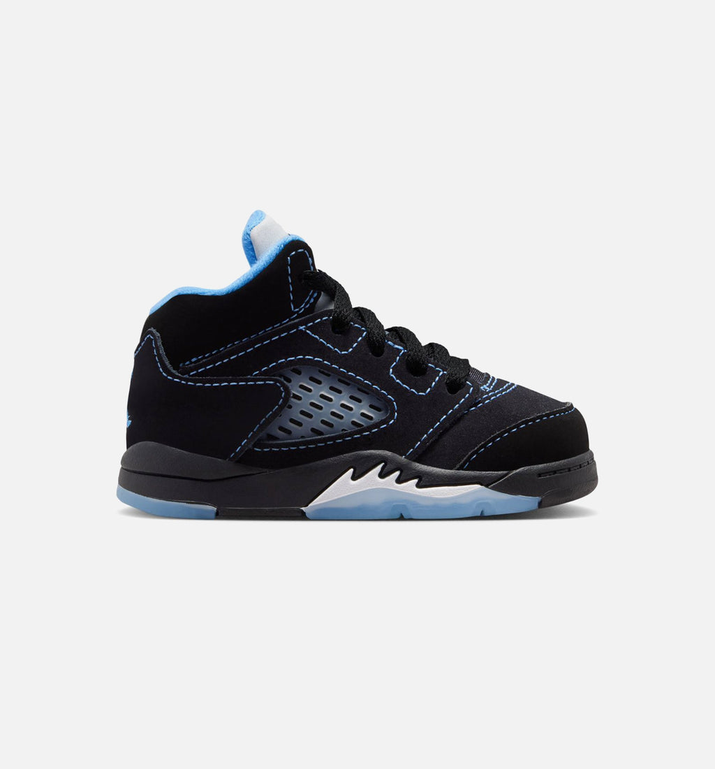 Air Jordan 5 Retro Black Carolina Infant & Toddler Sneakers - Black / University Blue / White