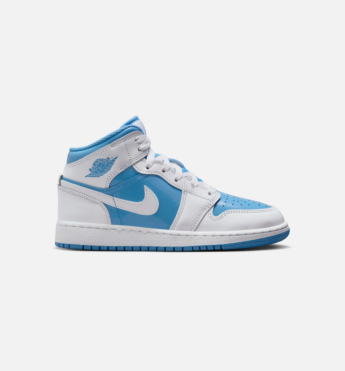 Air Jordan 1 Mid Grade School Sneakers - White / Legend Blue