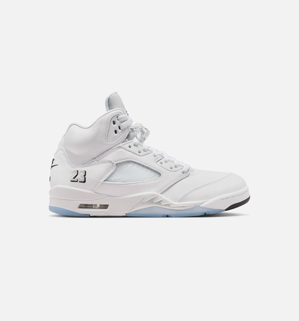 Air Jordan 5 Retro OG White Metallic Men's Sneakers - White / Metallic Silver / Black