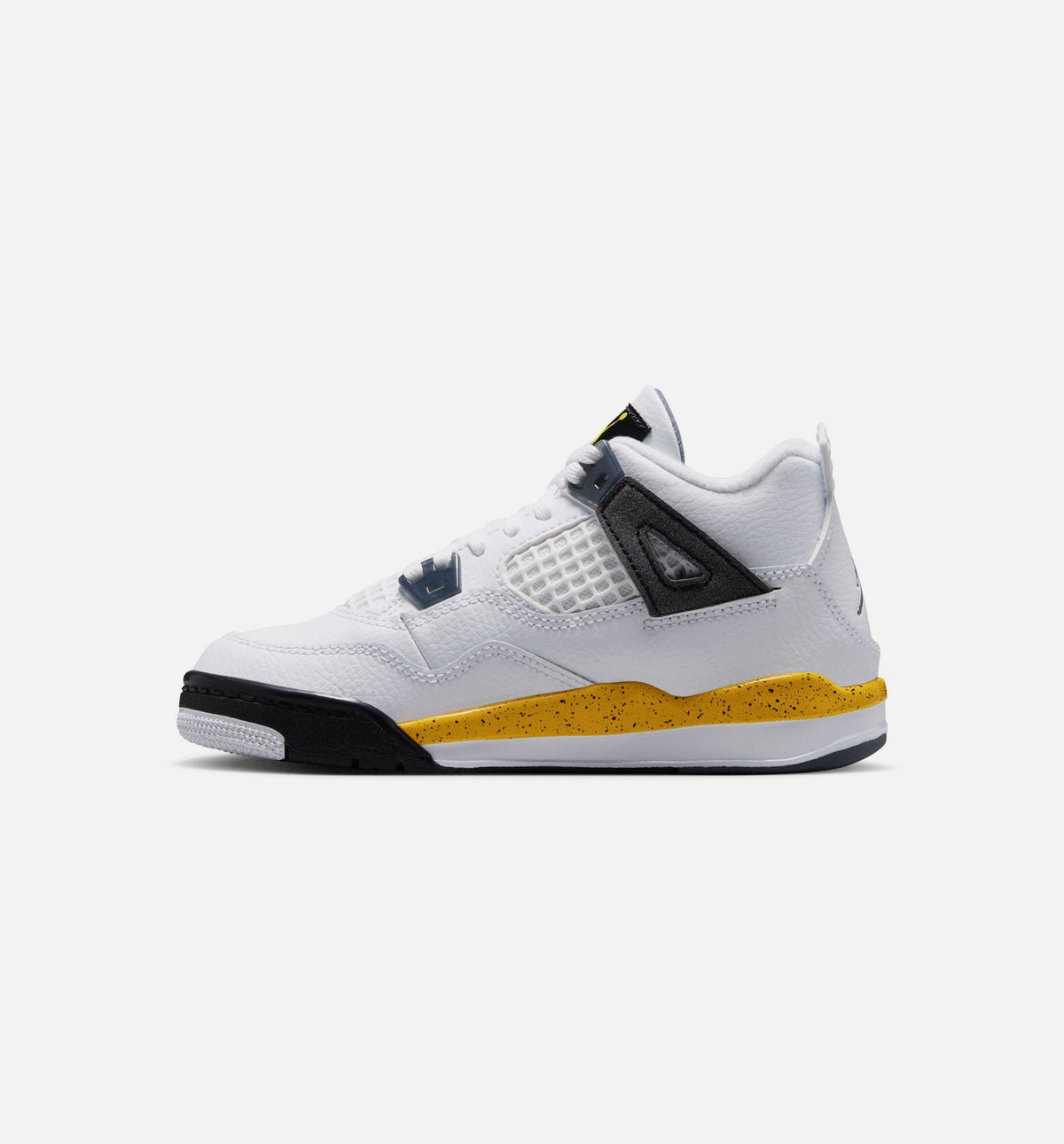 Air Jordan 4 Retro Rare Air Tour Yellow Preschool Sneakers - White / Dark Blue Grey / Black / Tour Yellow