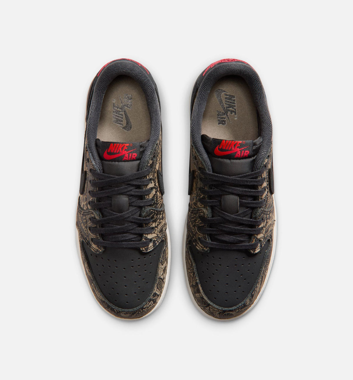 Air Jordan 1 Retro Low OG Laser Grade School Sneakers - Black / Varsity Red / Summit White