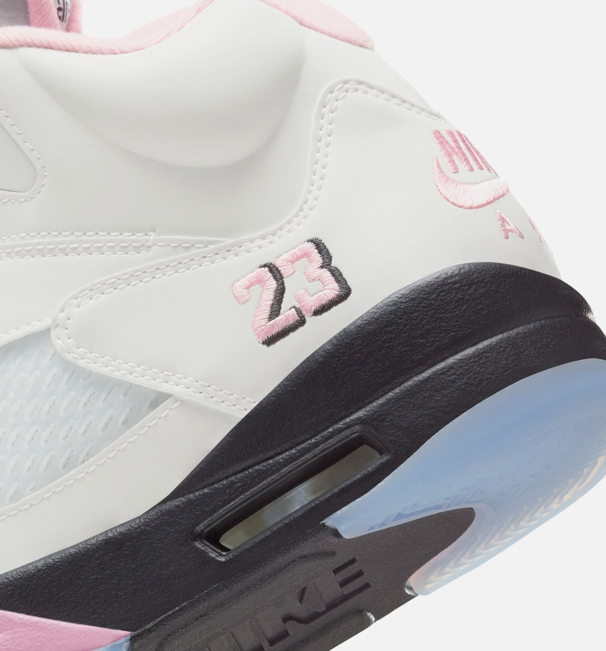 Air Jordan 5 Retro Medium Soft Pink Men's Sneakers - White / Soft Pink / Black