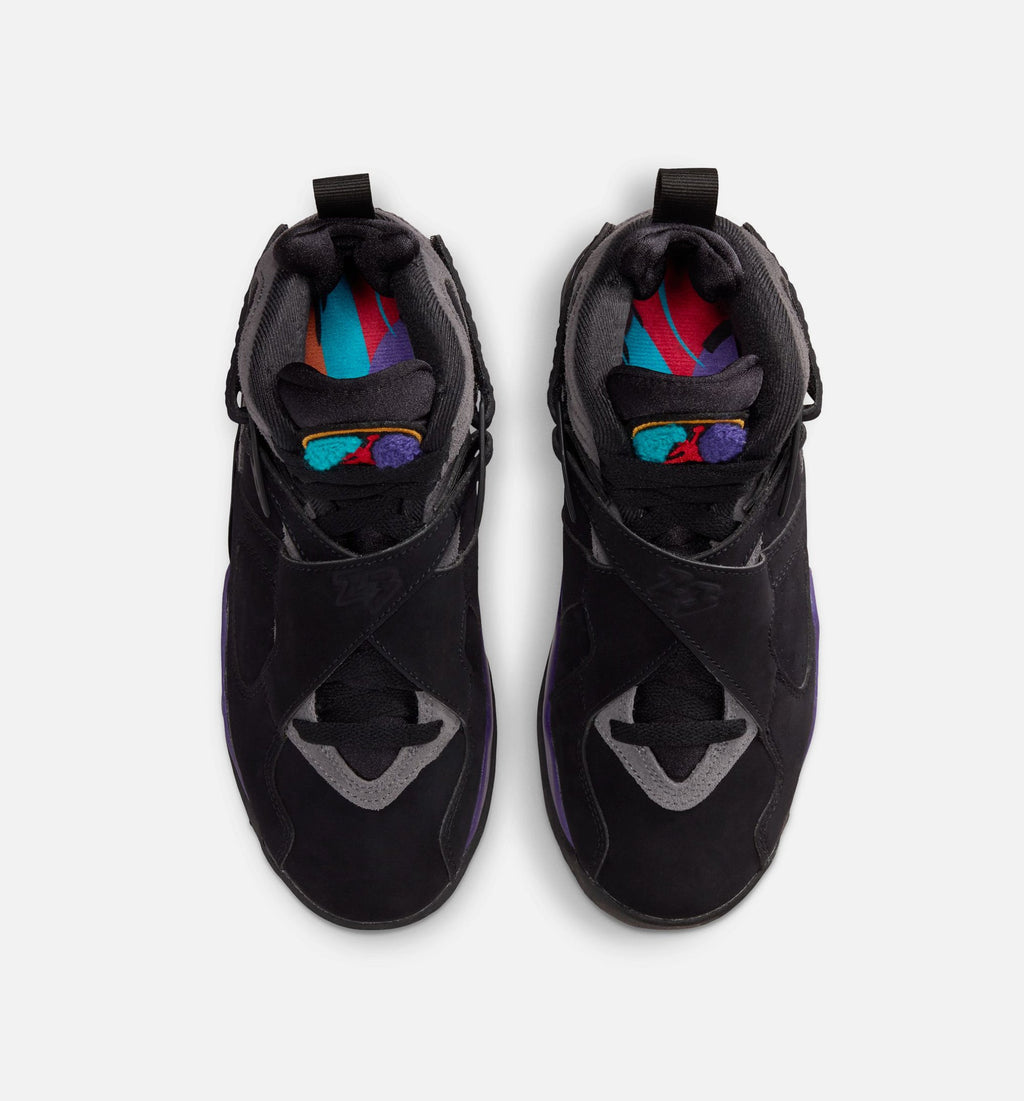Air Jordan 8 Retro Aqua Grade School Sneakers - Black / Bright Concord / Multi-Color