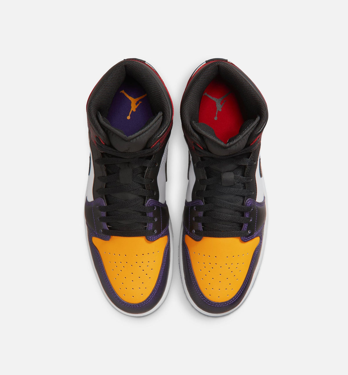Air Jordan 1 Mid SE Men's Sneakers - True Red / White / Court Purple / Black