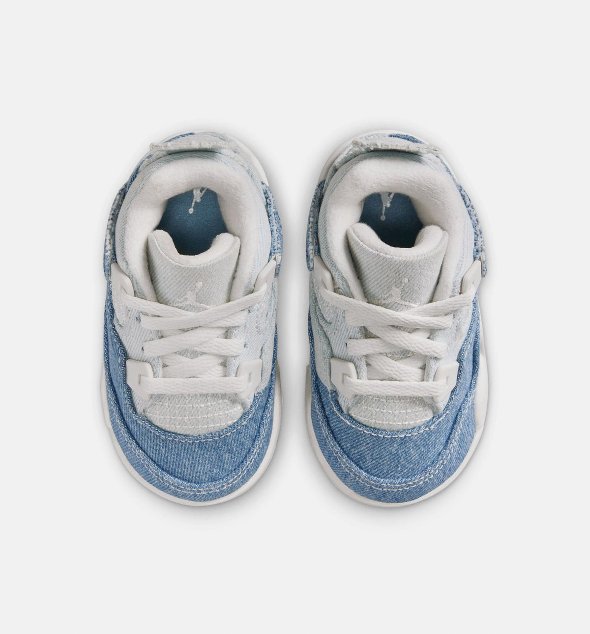 Air Jordan 4 Retro Worn Blue Infant & Toddler Sneakers - Sail / Worn Blue / Metallic Gold