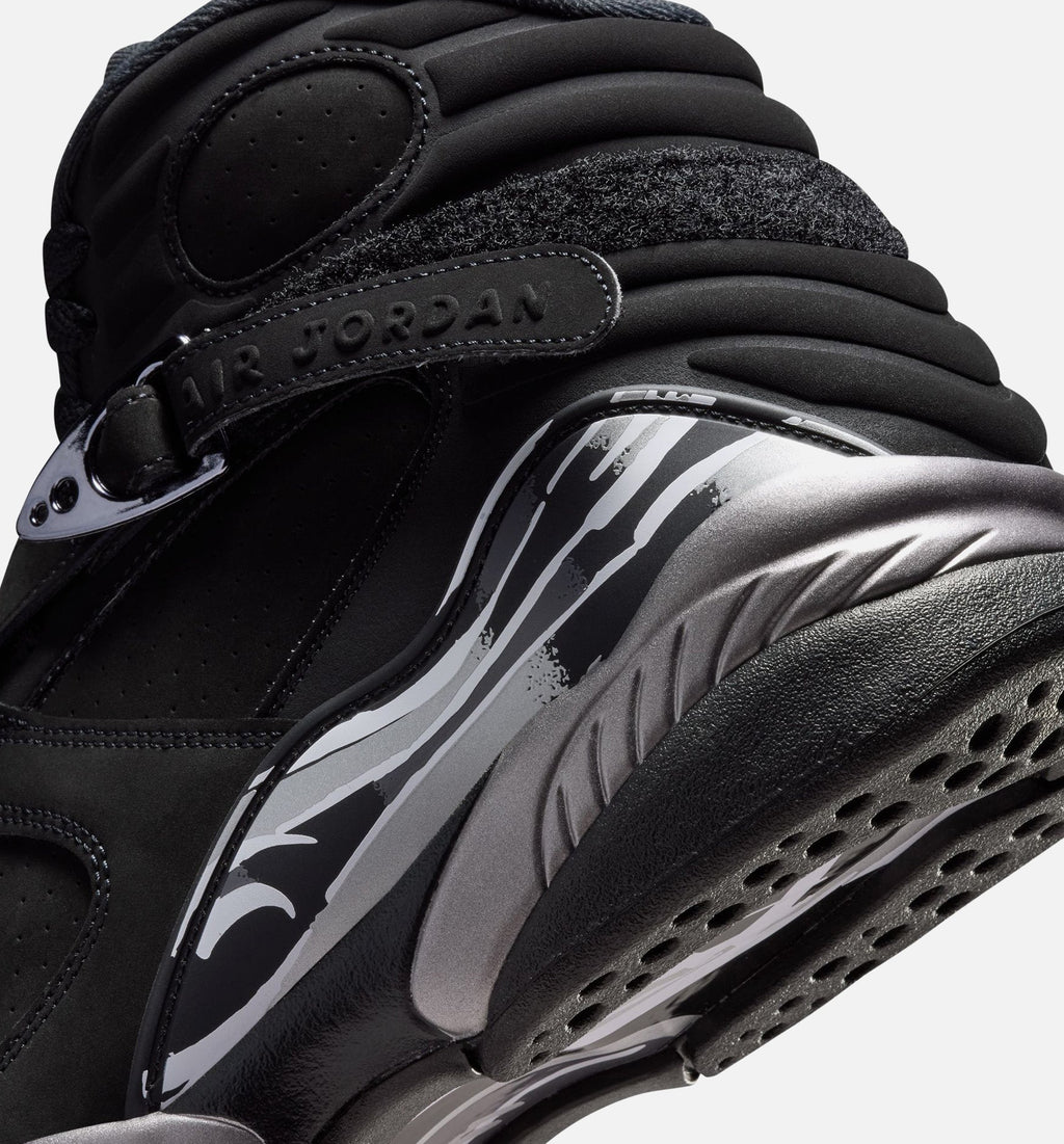 Air Jordan 8 Retro Chrome Men's Sneakers - Black / White / Light Graphite