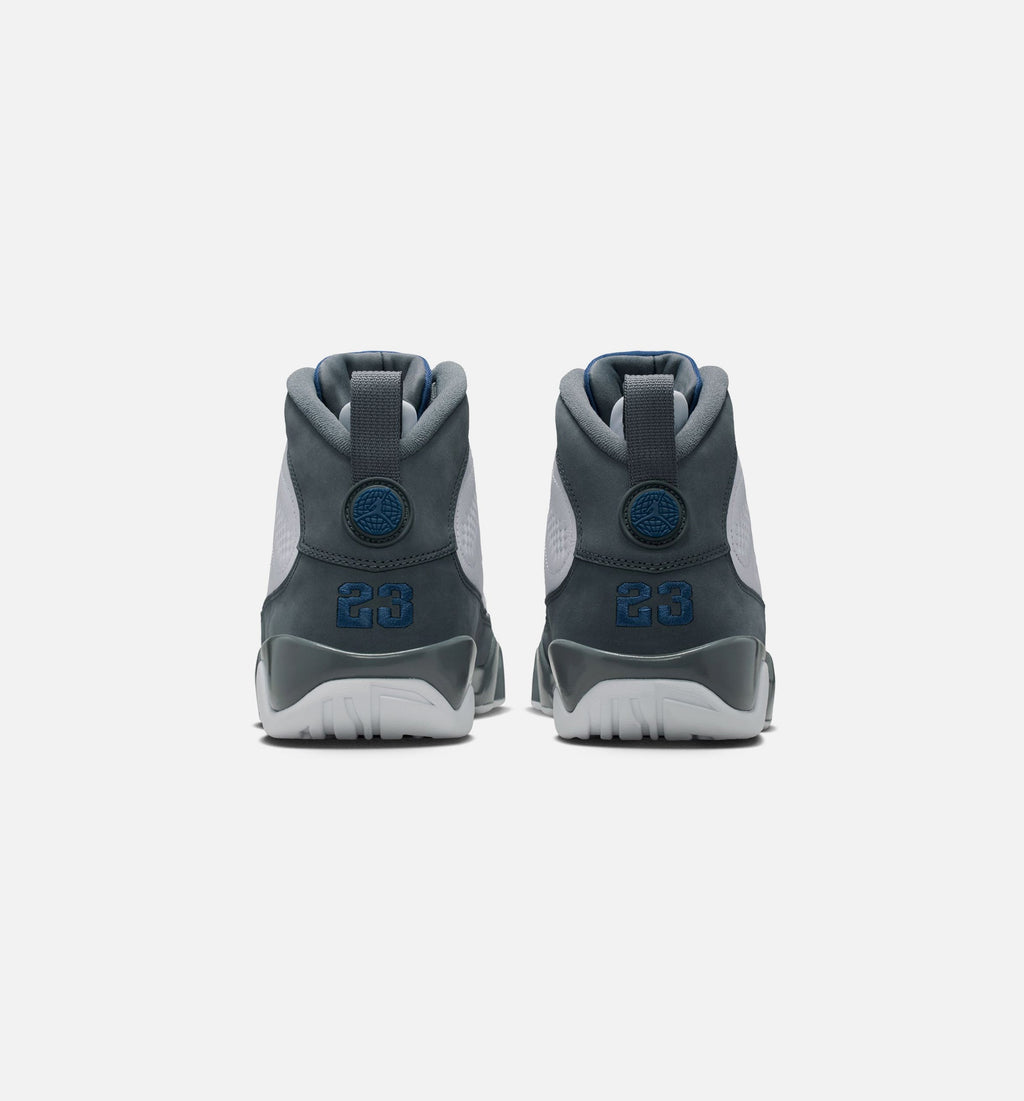 Air Jordan 9 Retro Flint Grey and French Blue Men's Sneakers - White / French Blue / Flint Grey