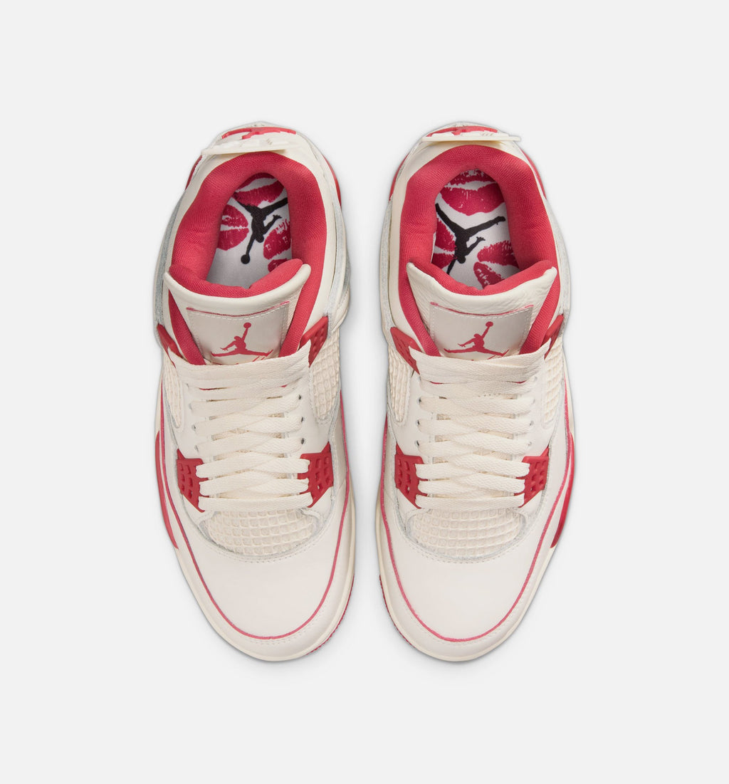 Air Jordan 4 Retro Valentine's Day Women's Sneakers - Pale Ivory / Sierra Red / Tough Red