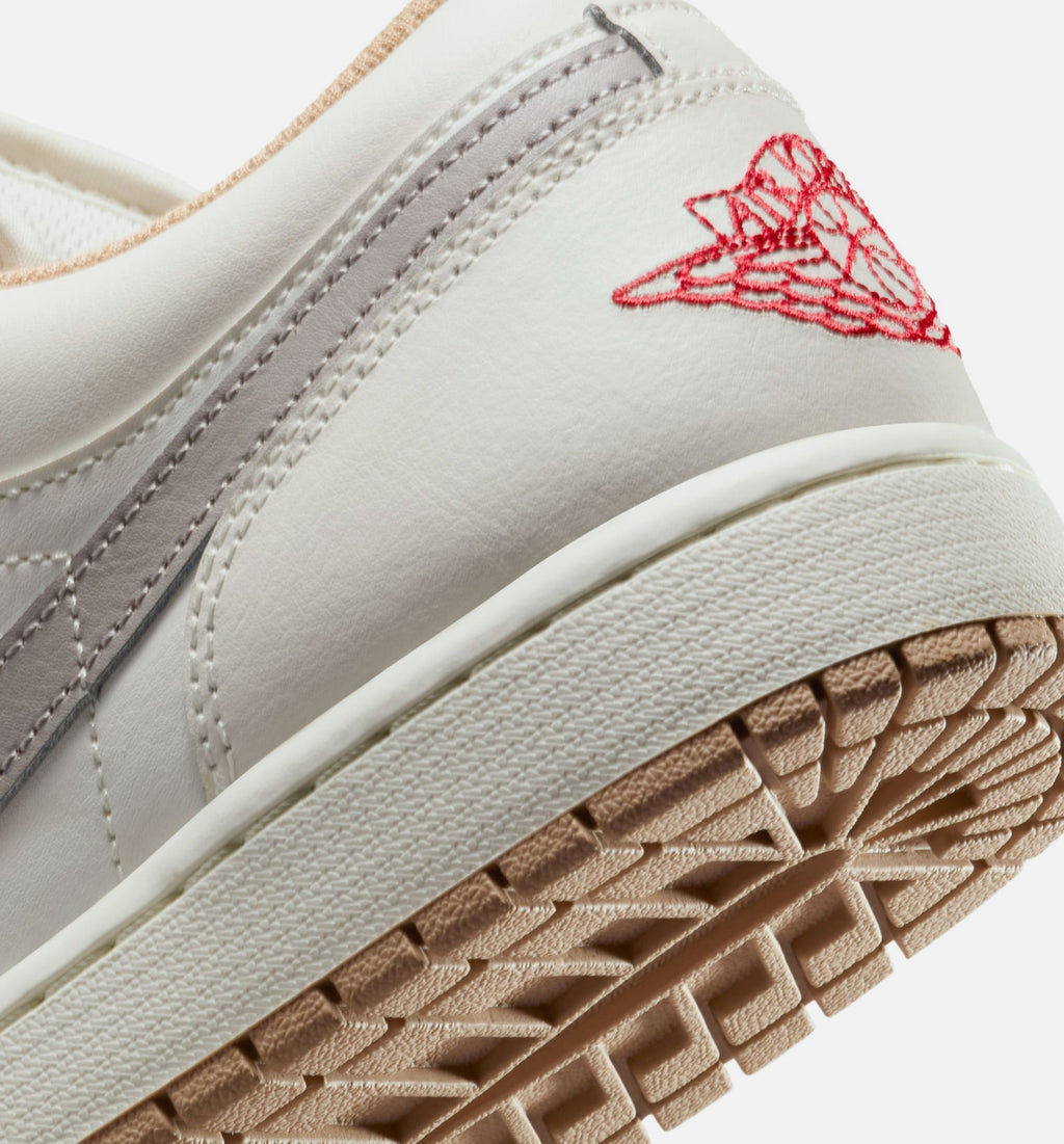 Air Jordan 1 Low Men's Sneakers - Sail / Fire Red / College Grey / Hemp