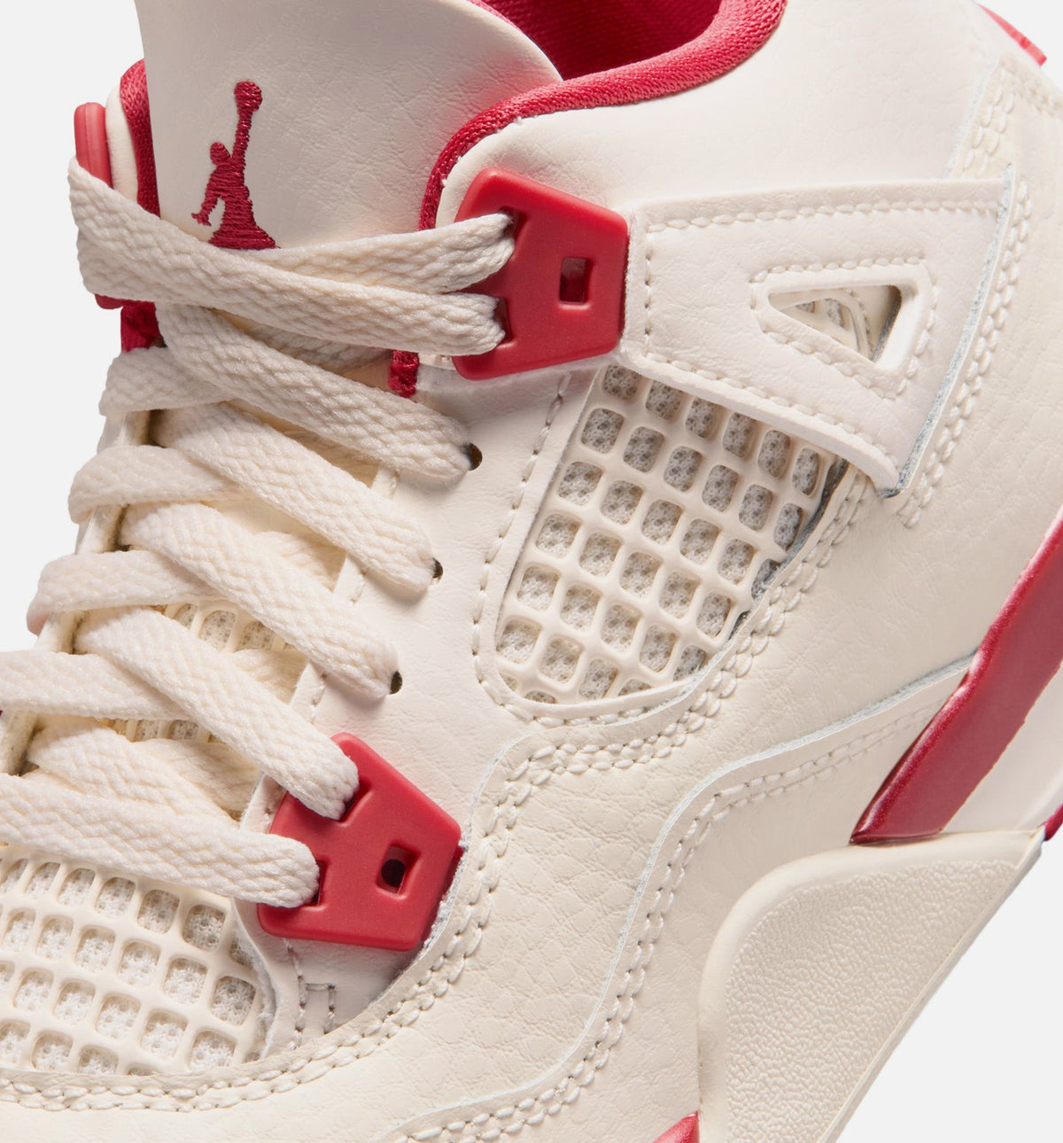 Air Jordan 4 Retro Valentine's Day Preschool Sneakers - Pale Ivory / Sierra Red / Tough Red