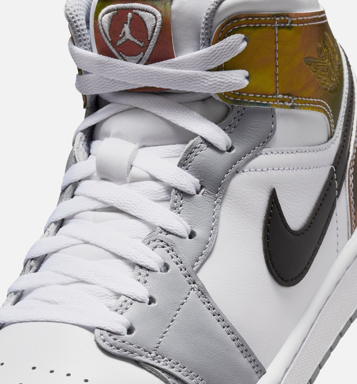 Air Jordan 1 Mid SE Men's Sneakers - Black / White / Wolf Grey