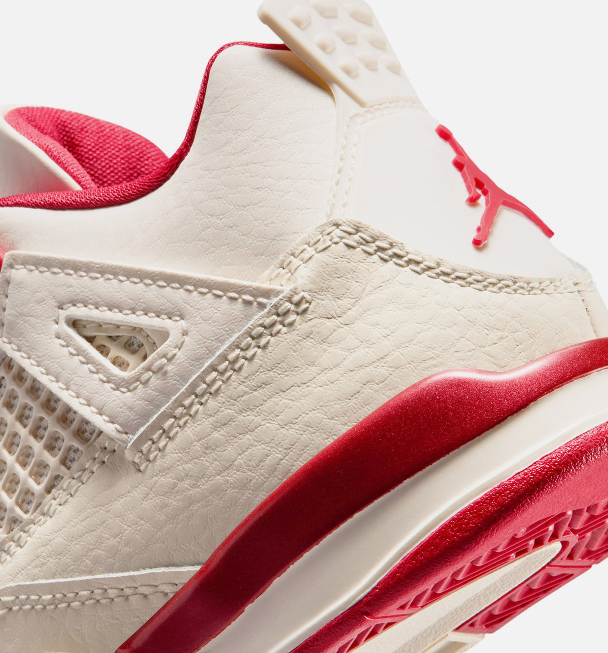 Air Jordan 4 Retro Valentine's Day Preschool Sneakers - Pale Ivory / Sierra Red / Tough Red