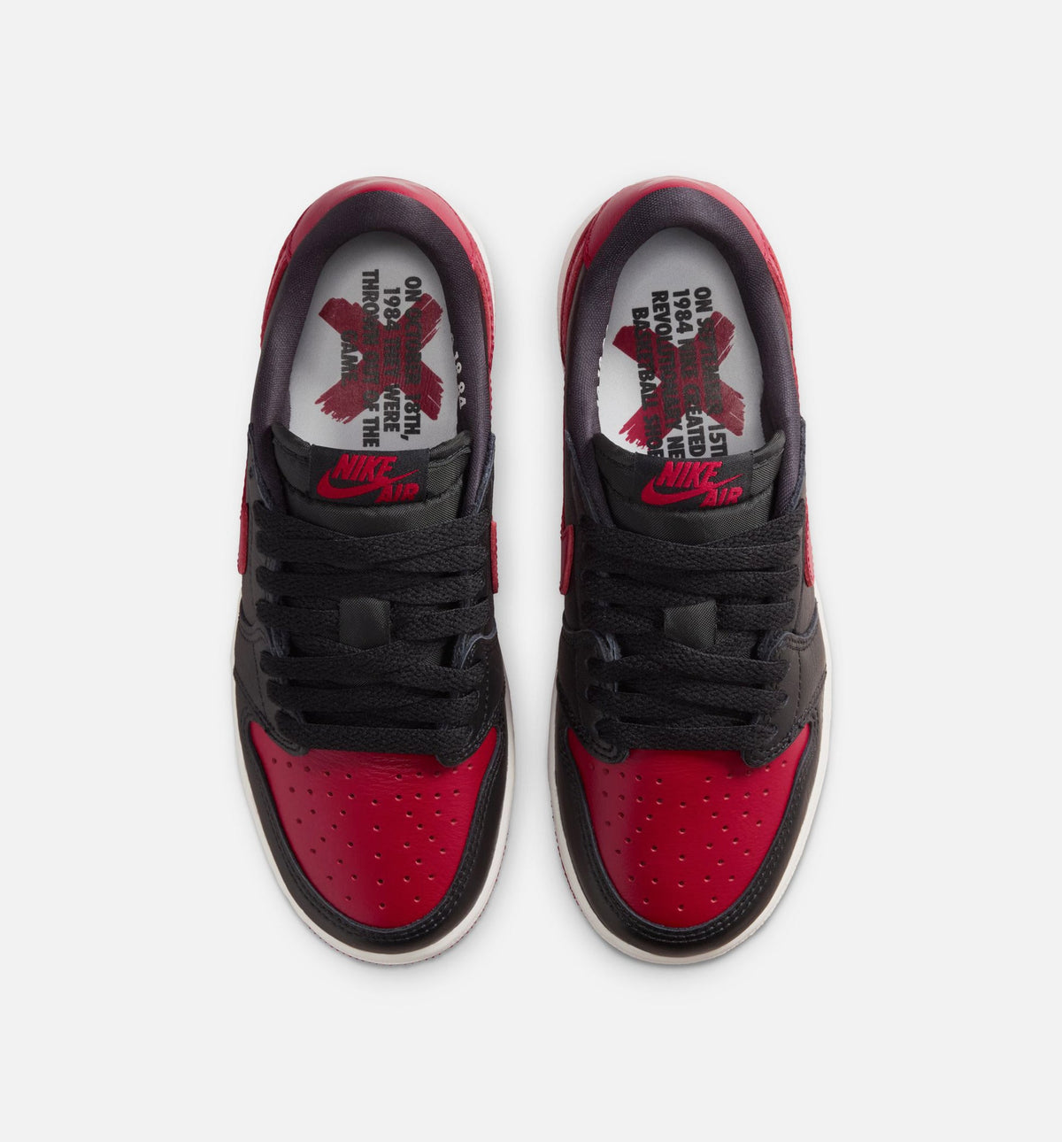Air Jordan 1 Retro Low OG Banned Grade School Sneakers - Black / Black / Varsity Red / Summit White