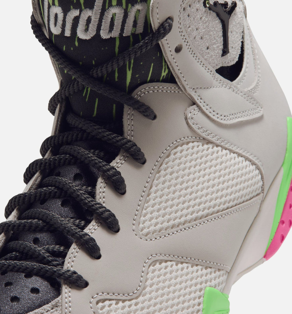 Air Jordan 7 Retro Tennis Day Men's Sneakers - Phantom / Lime Blast / Pink Blast / Anthracite
