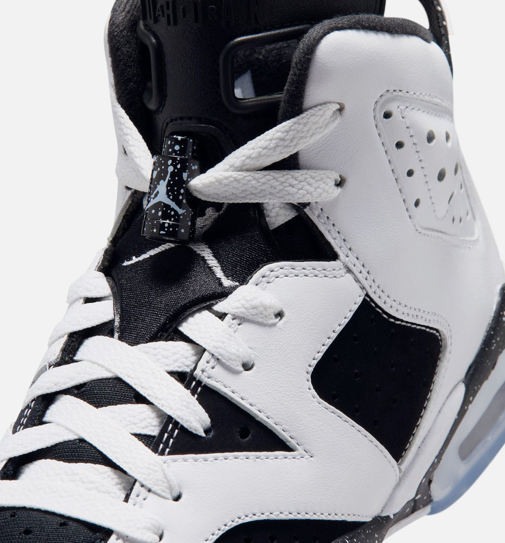 Air Jordan 6 Retro Black and White Grade School Sneakers - Black / White