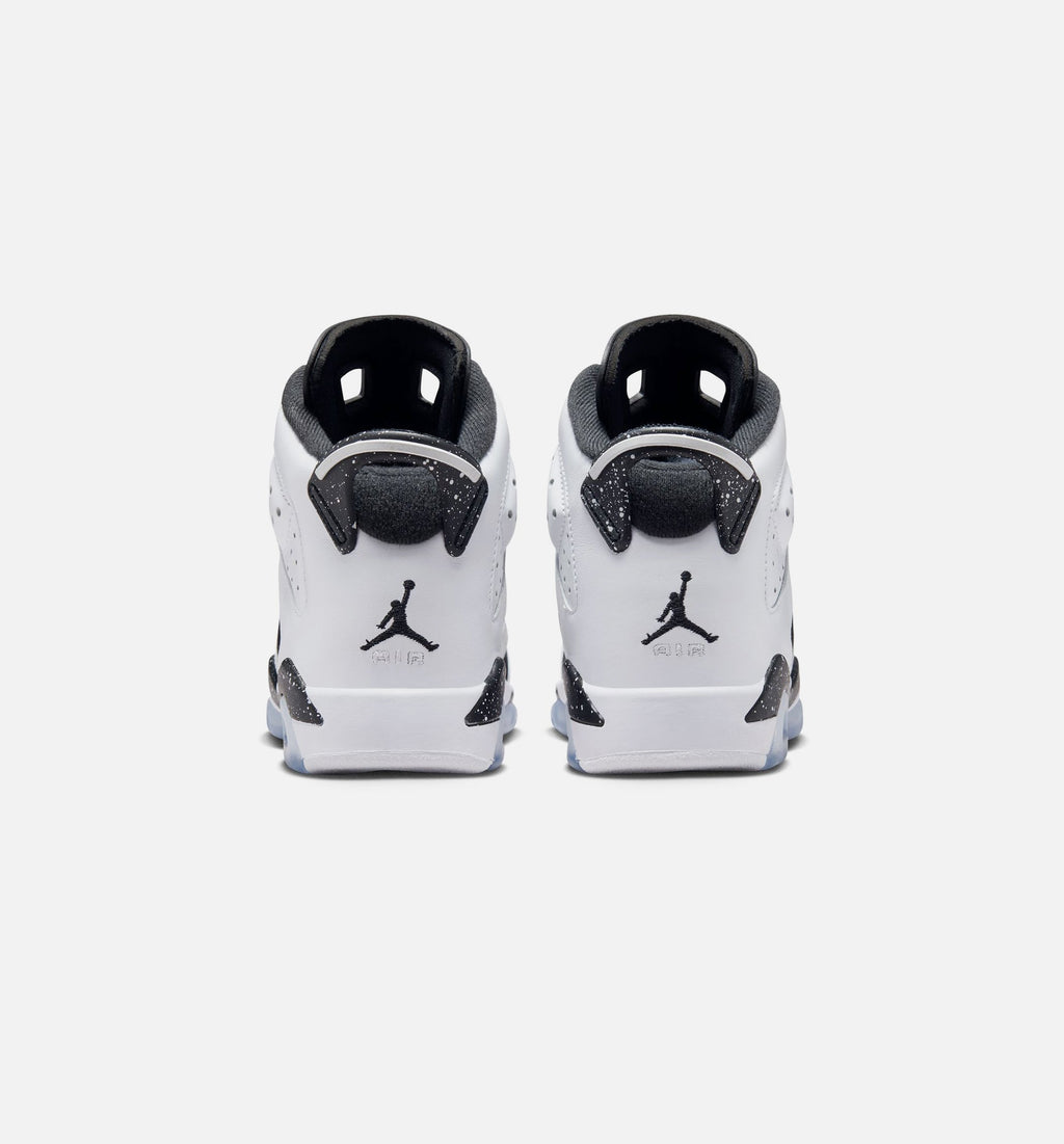 Air Jordan 6 Retro Black and White Grade School Sneakers - Black / White