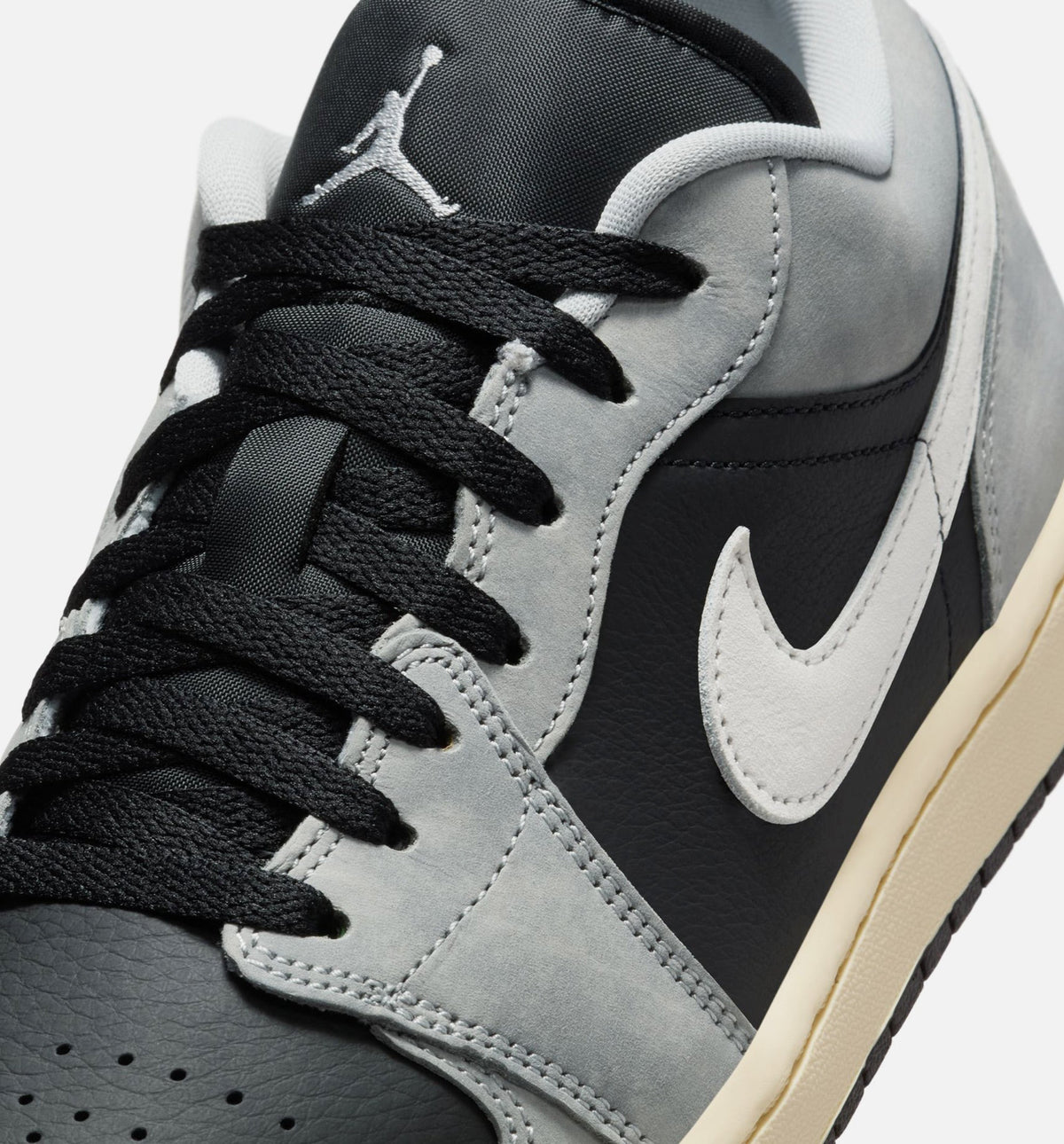 Air Jordan 1 Low SE Men's Sneakers - Light Smoke Grey / White / Off Noir