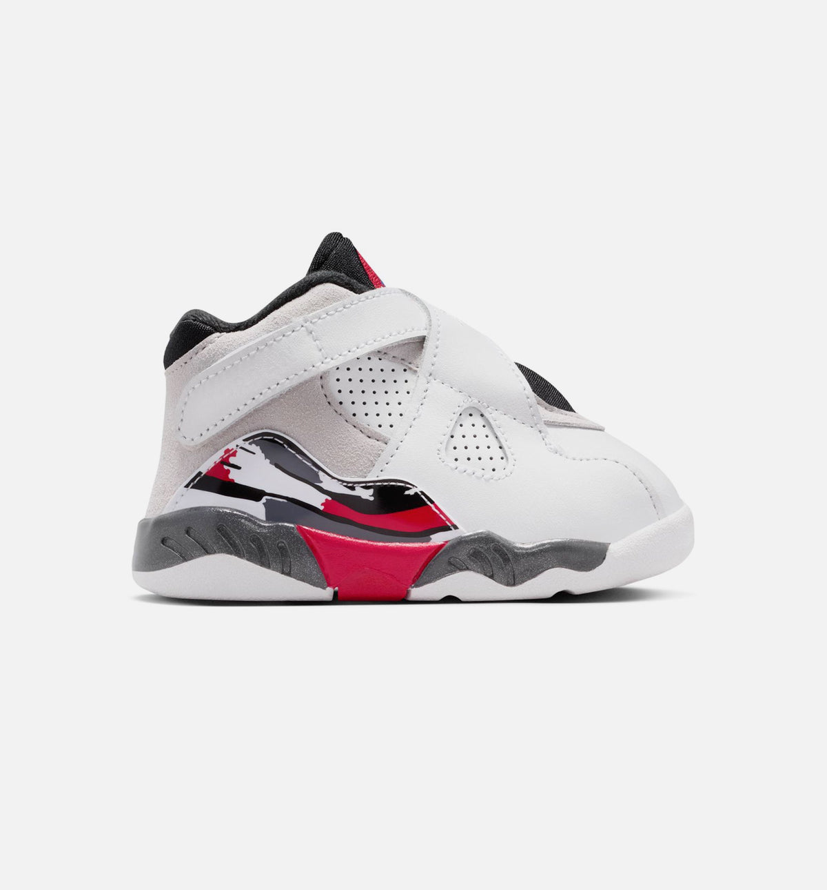 Air Jordan 8 Retro White and True Red Infant & Toddler Sneakers - White / Black / True Red