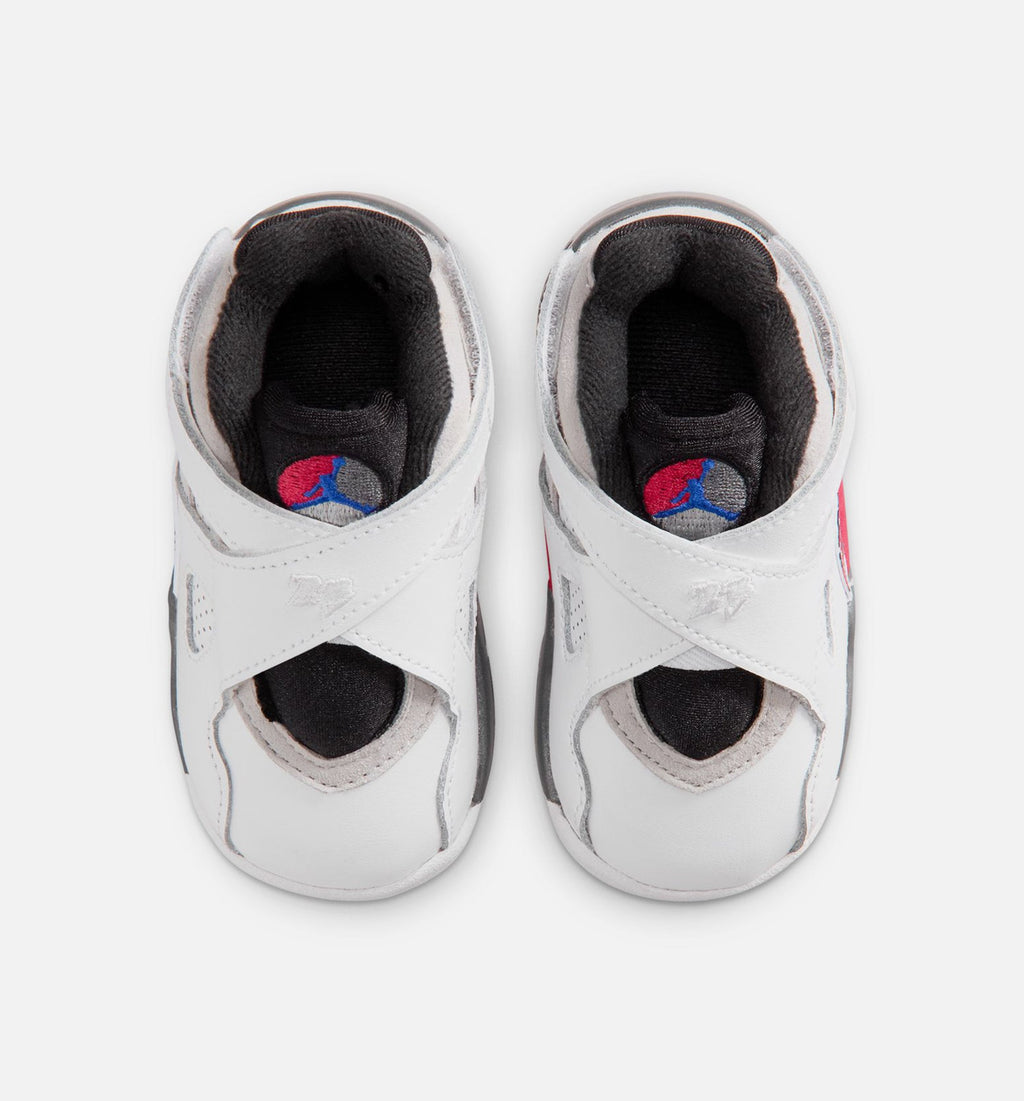 Air Jordan 8 Retro White and True Red Infant & Toddler Sneakers - White / Black / True Red
