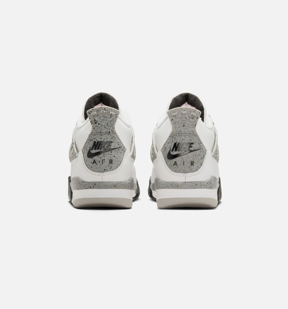 Air Jordan 4 Retro White Cement Grade School Sneakers - Summit White / Fire Red / Cement Grey / Black