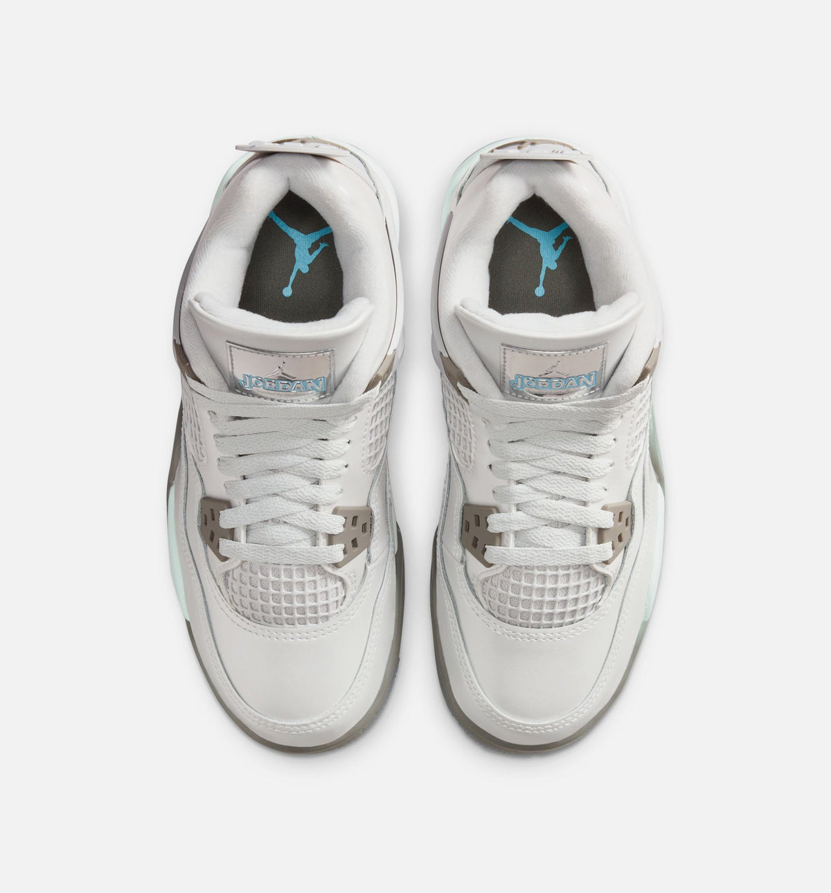 Air Jordan 4 Retro Blue Chill Grade School Sneakers - Photon Dust / Blue Chill / Flat Pewter / White / Blue Tint