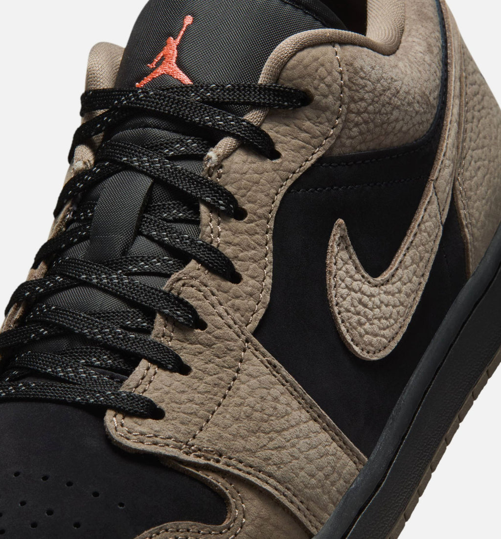 Air Jordan 1 Low SE Men's Sneakers - Black / Olive Grey / Light Wild Mango