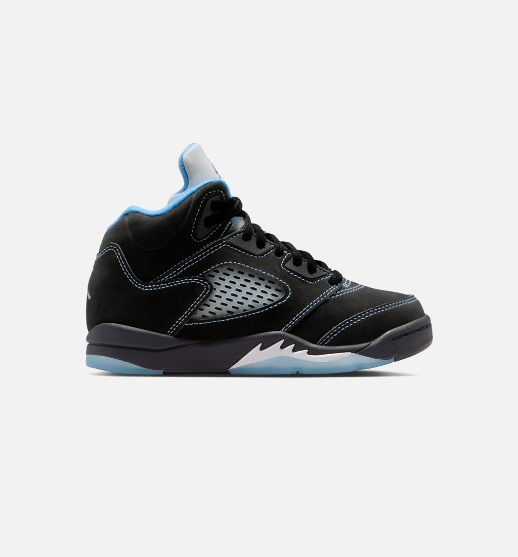 Air Jordan 5 Retro Black Carolina Preschool Sneakers - Black / University Blue / White