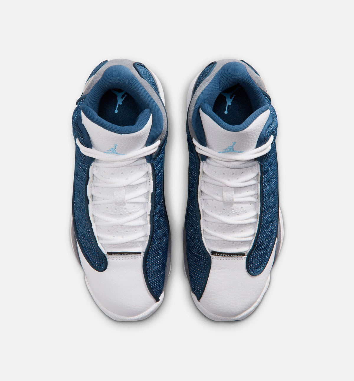 Air Jordan 13 Retro Navy and Flint Grey Grade School Sneakers - Navy / University Blue / Flint Grey / White