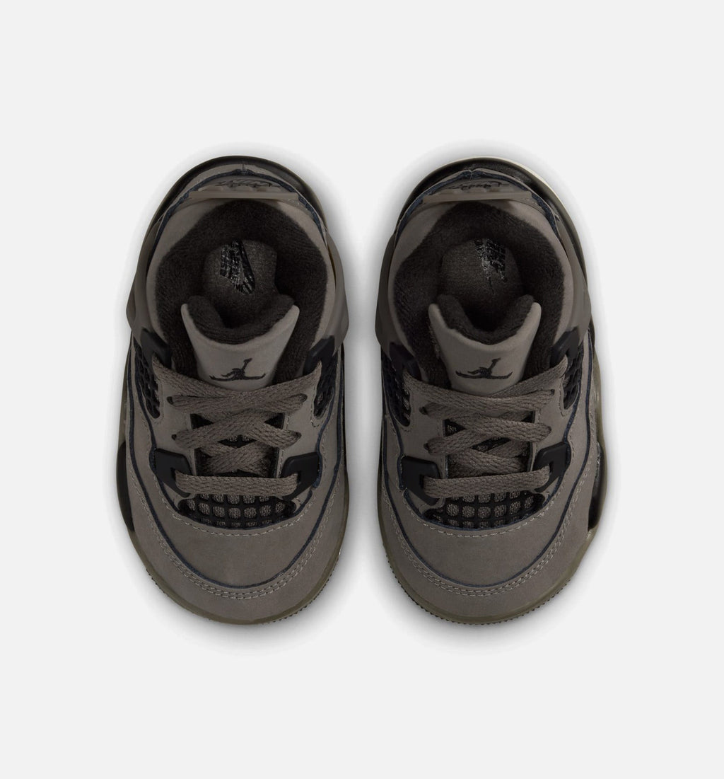 Air Jordan 4 Retro Cave Stone and Black Infant & Toddler Sneakers - Cave Stone / Black / Moon Particle