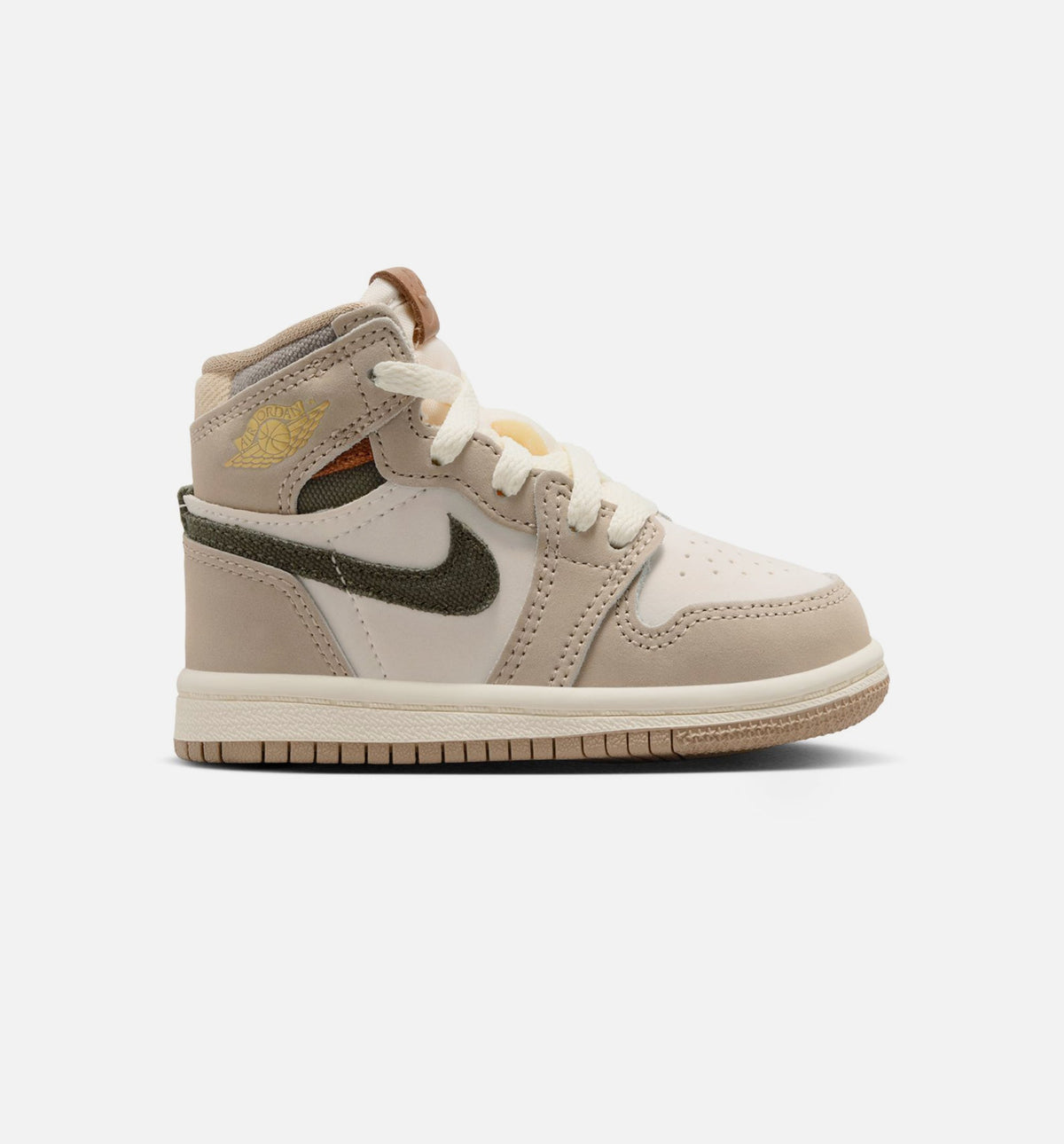 Air Jordan 1 Retro High OG Infant & Toddler Sneakers - Khaki / Sail / Coconut Milk / Cargo Khaki