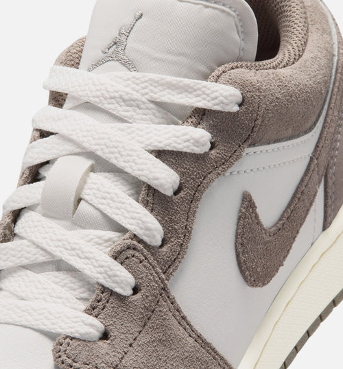 Air Jordan 1 Low Grade School Sneakers - Olive Grey / Enigma Stone / White