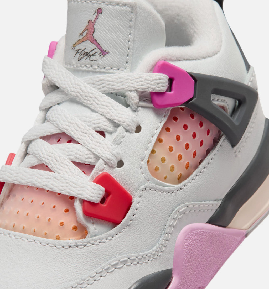Air Jordan 4 Retro Comic Infant & Toddler Sneakers - Off White / Fire Pink / Anthracite