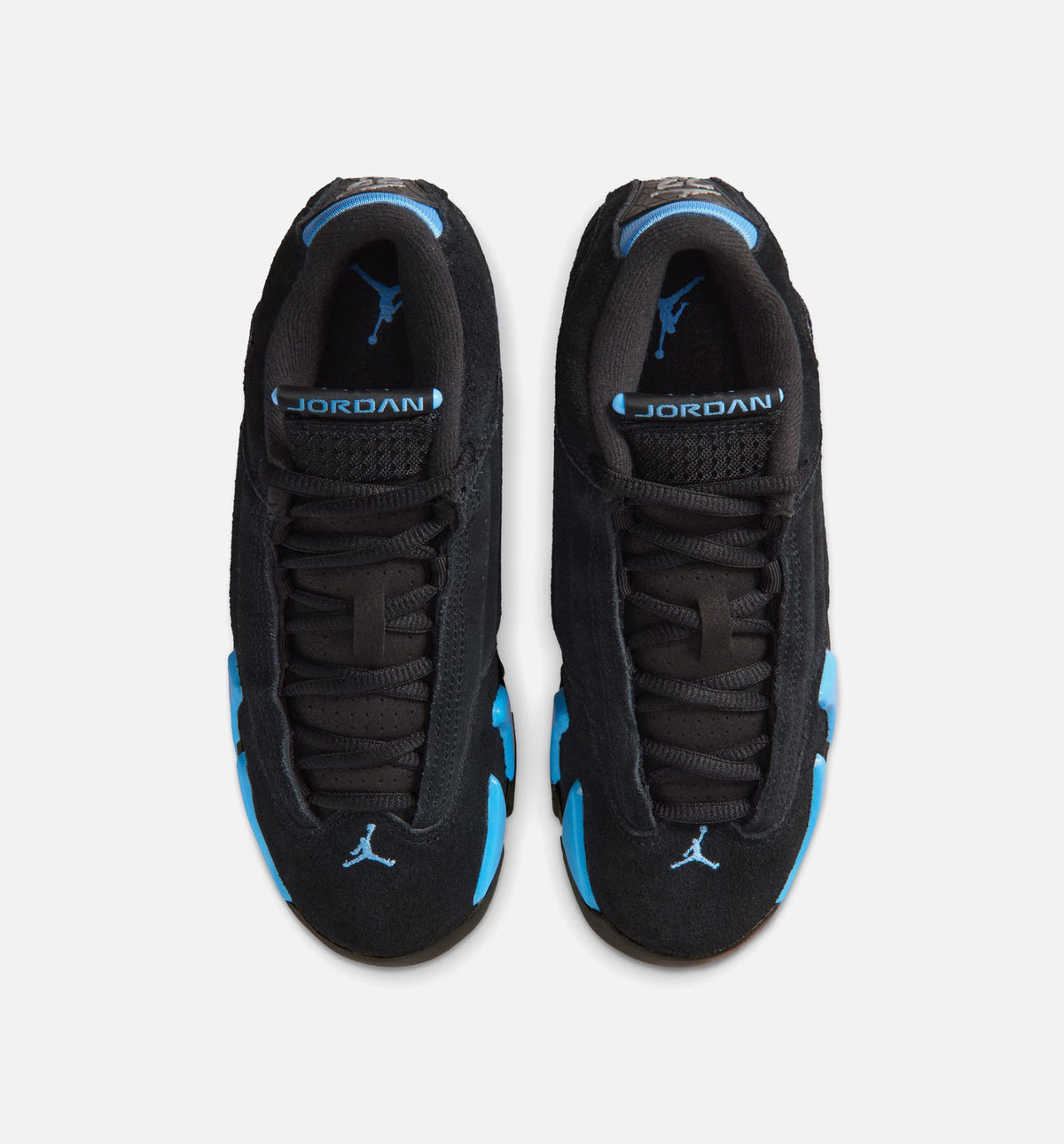 Air Jordan 14 Retro Black University Blue Grade School Sneakers - Black / White / University Blue