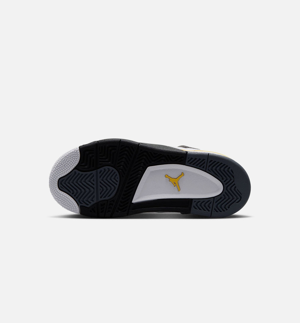 Air Jordan 4 Retro Rare Air Tour Yellow Preschool Sneakers - White / Dark Blue Grey / Black / Tour Yellow